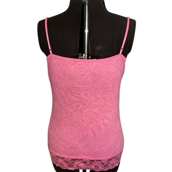 Maurices Lace Cami Pink Size Large Trendy Trashy Y2k Summer Boho Chic Bubblegum - Picture 3 of 5